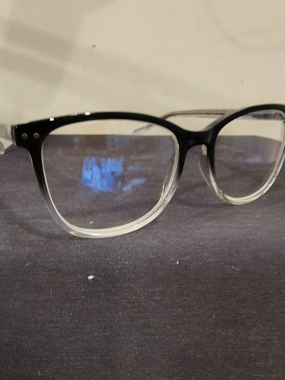 Vera Bradley Ellisa Eyeglasses Bloom Boom BBO Black Clear Ombre Frames +0.00